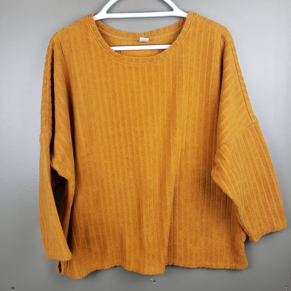 Old Navy Womens Mustard Yellow Crew Neck Cozy Sweater Size XL Pullover 2019